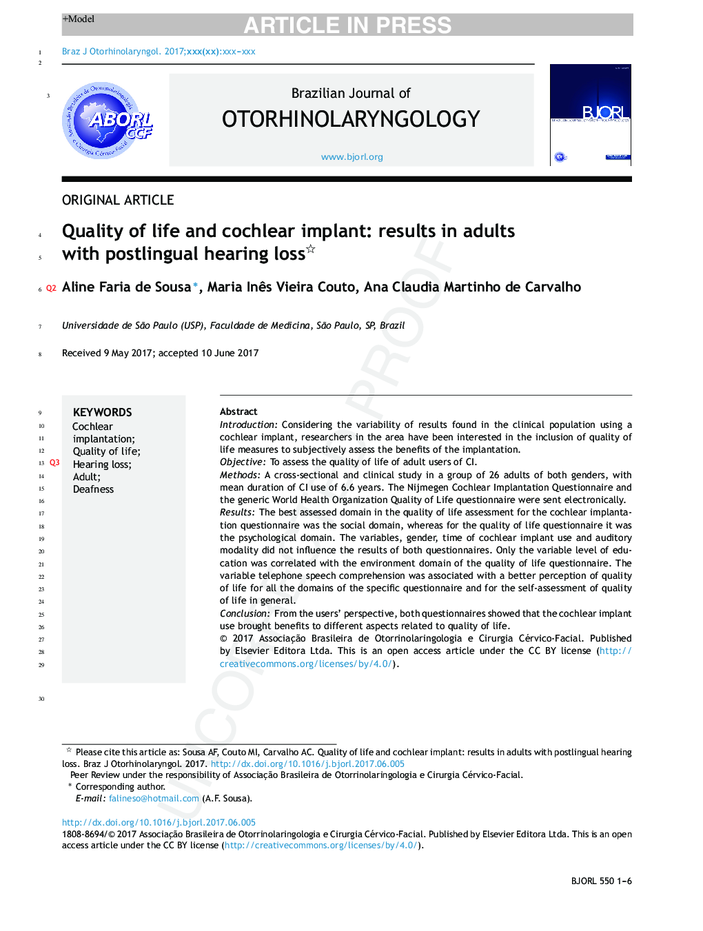 کیفیت زندگی و ایمپلنت کچلر: نتایج بالغانی در کاهش شنوایی پس از زایمان است 
