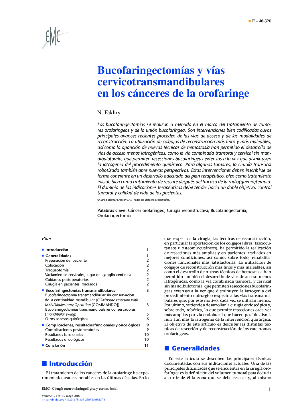 BucofaringectomÃ­as y vÃ­as cervicotransmandibulares en los cánceres de la orofaringe