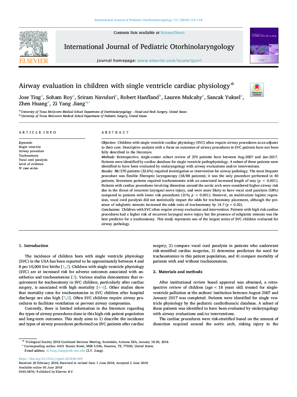 Airway evaluation in children with single ventricle cardiac physiology