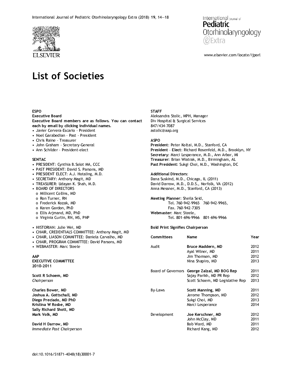 List of Societies