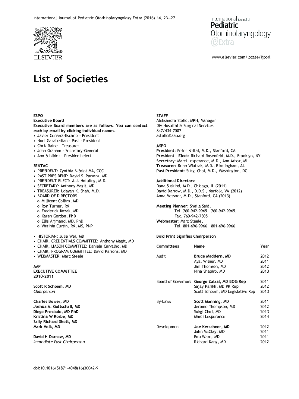 List of Societies