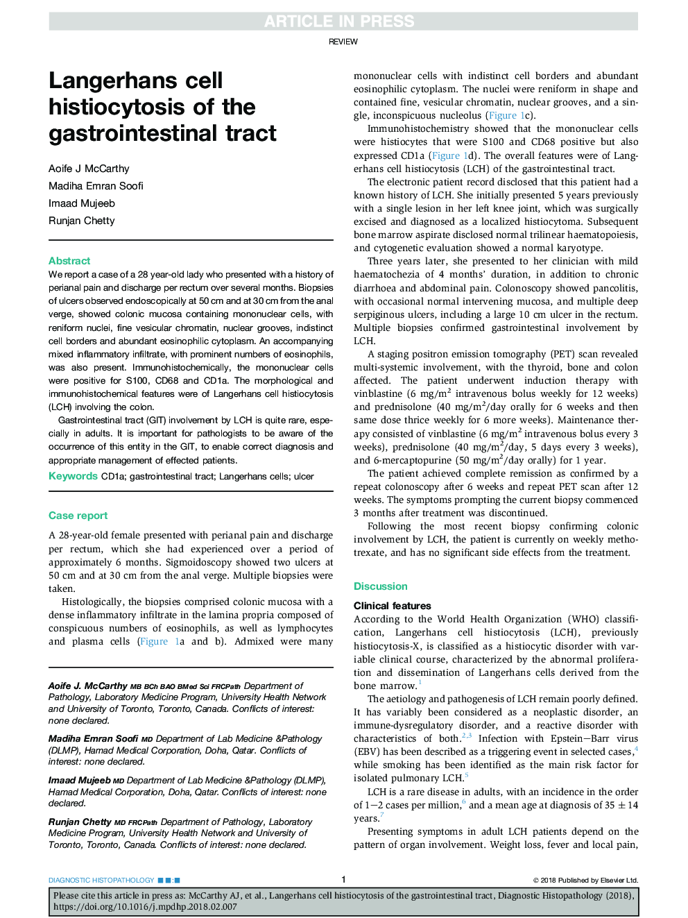 Langerhans cell histiocytosis of the gastrointestinal tract