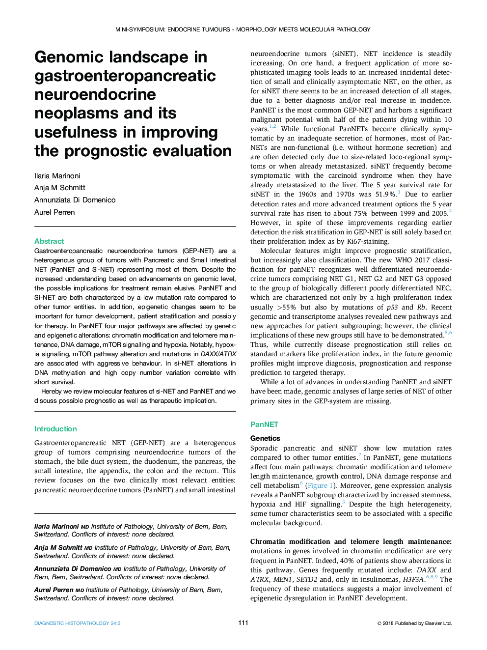 Genomic landscape in gastroenteropancreatic neuroendocrine neoplasms and its usefulness in improving the prognostic evaluation