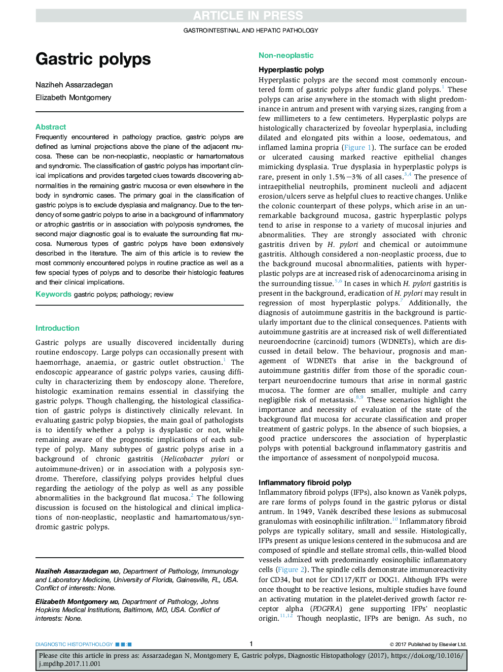 Gastric polyps