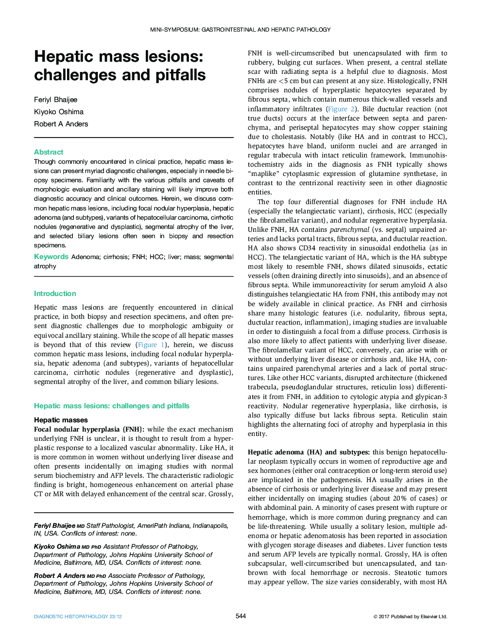 Hepatic mass lesions: challenges and pitfalls