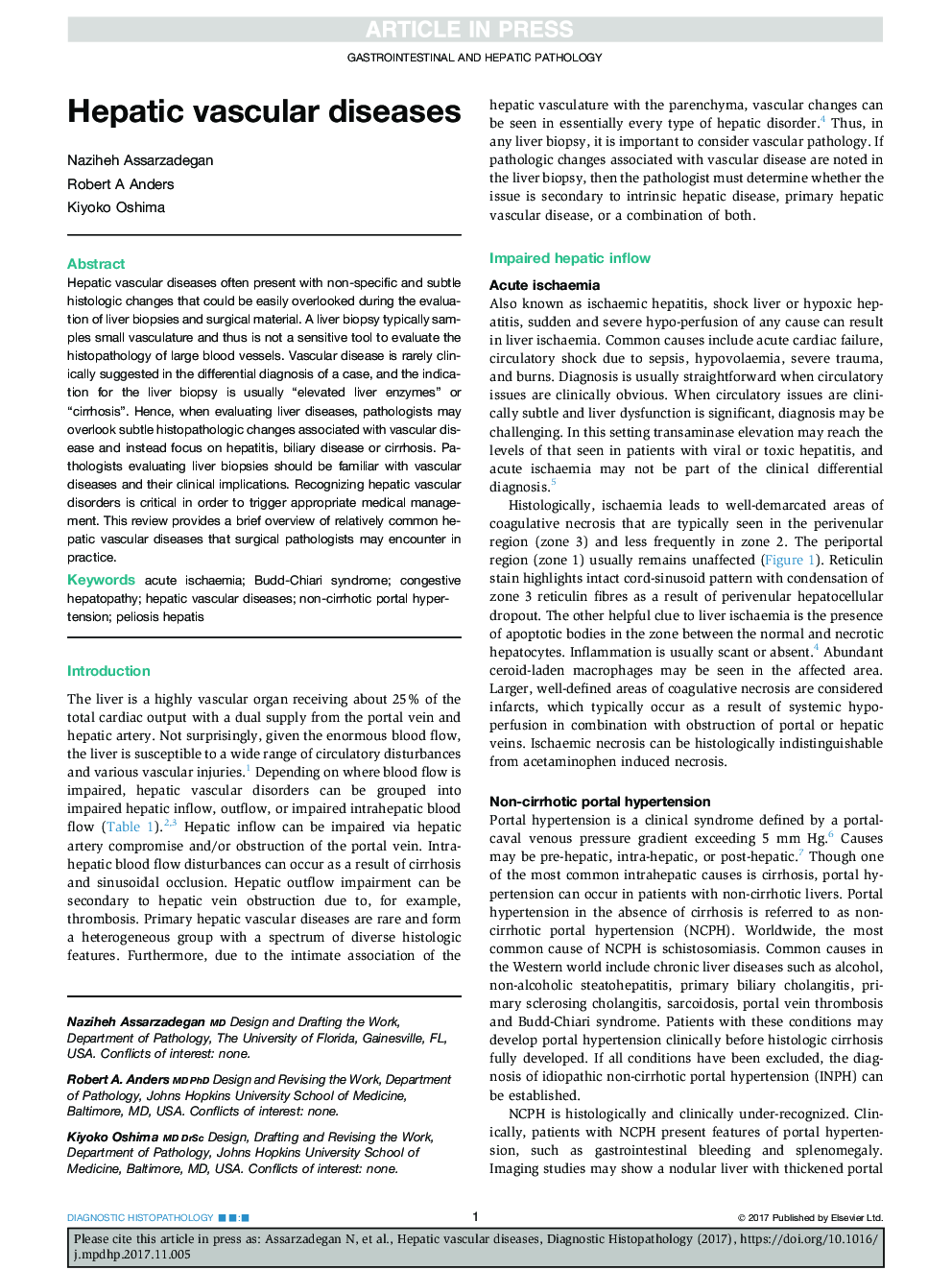 Hepatic vascular diseases