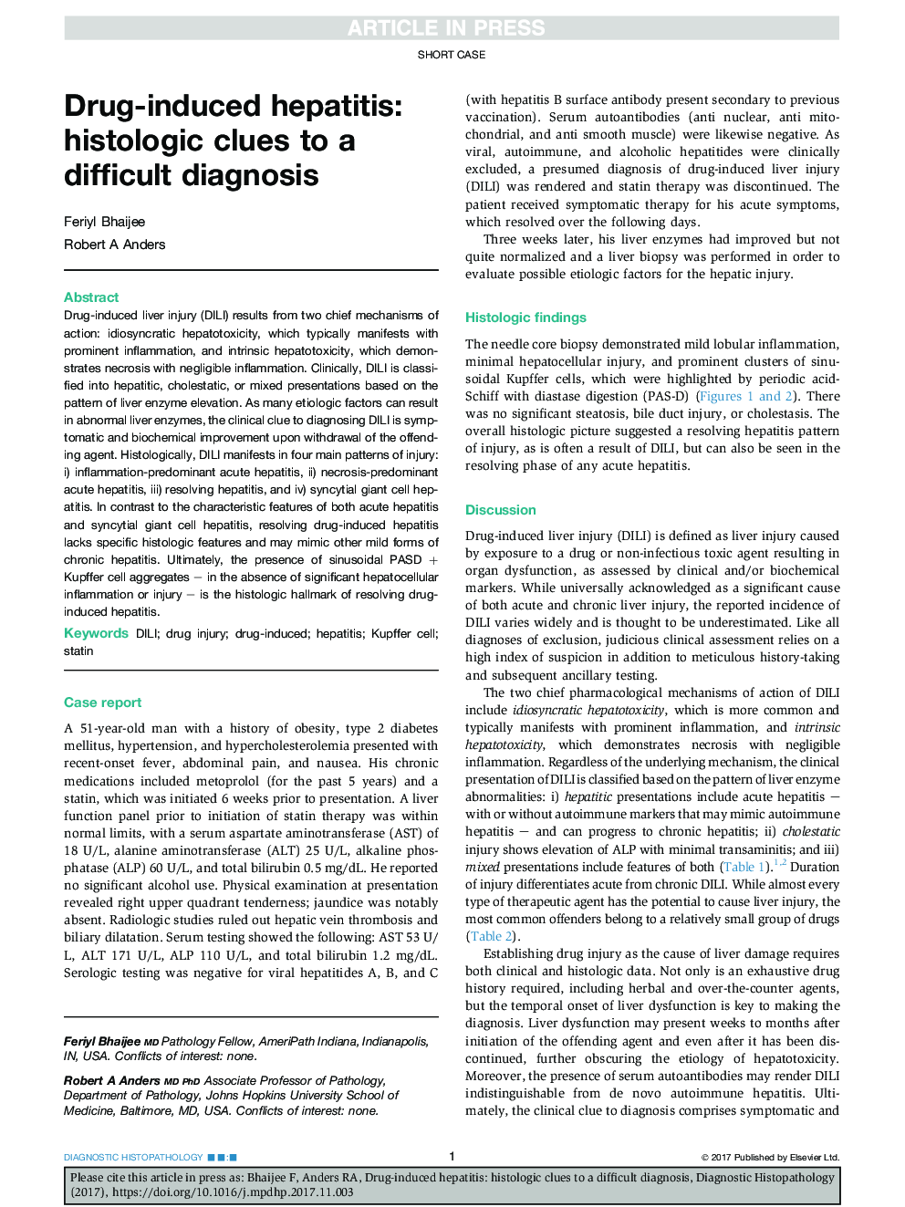 Drug-induced hepatitis: histologic clues to a difficult diagnosis