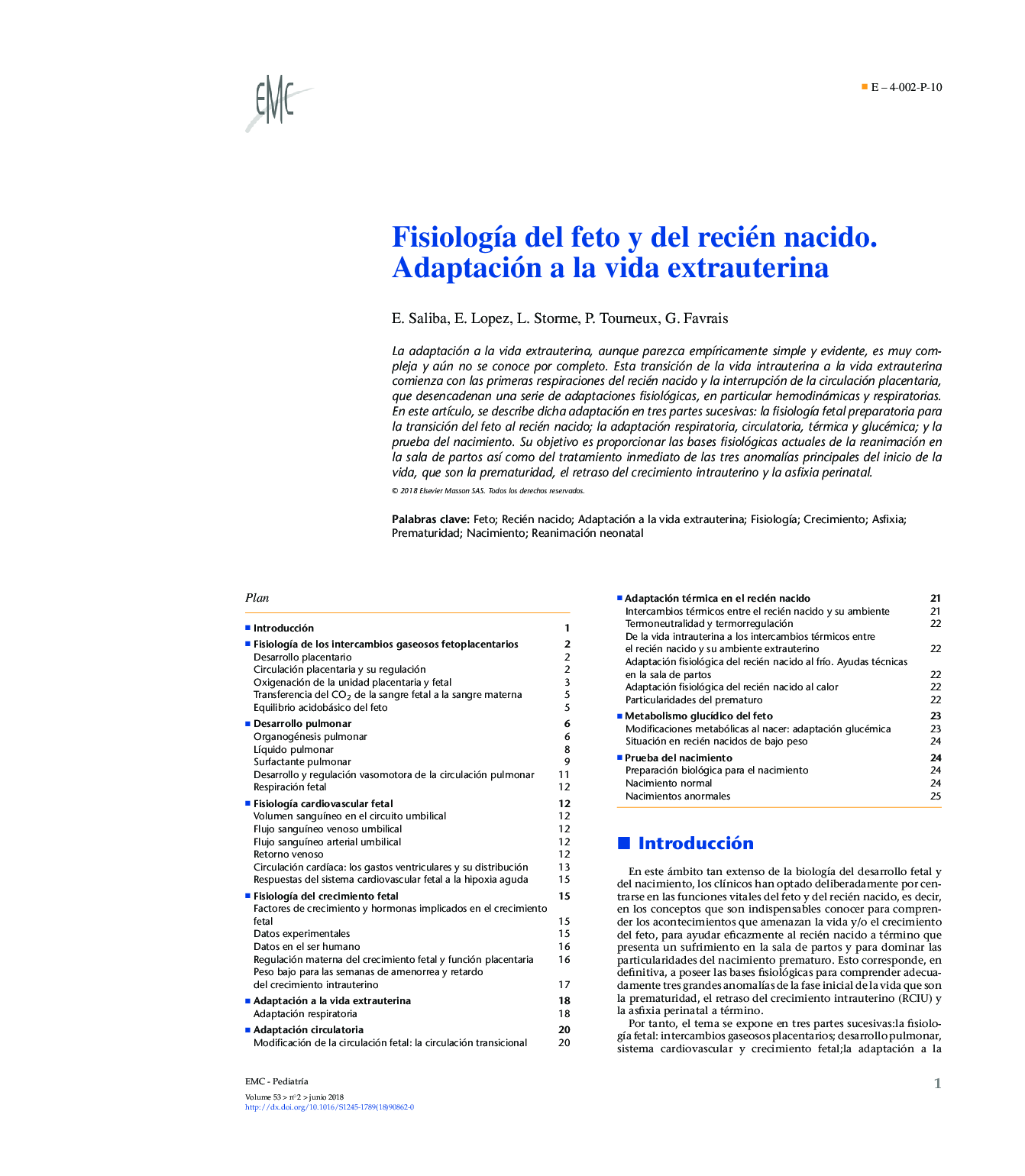 FisiologÃ­a del feto y del recién nacido. Adaptación a la vida extrauterina