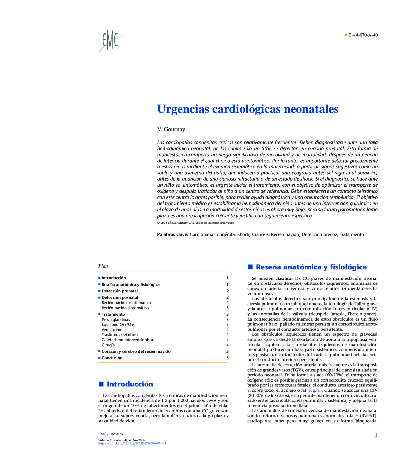 Urgencias cardiológicas neonatales