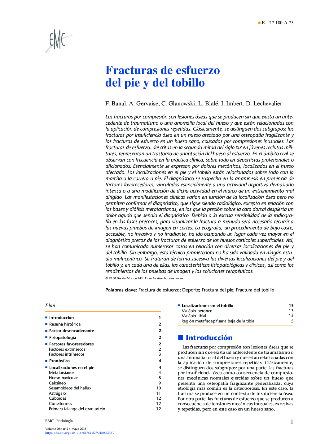 Fracturas de esfuerzo del pie y del tobillo