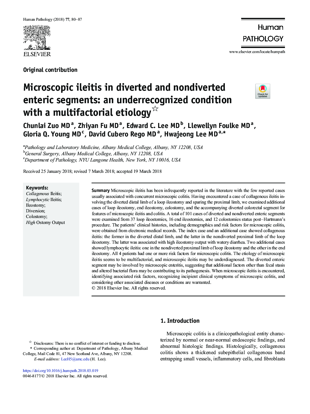 Microscopic ileitis in diverted and nondiverted enteric segments: an underrecognized condition with a multifactorial etiology