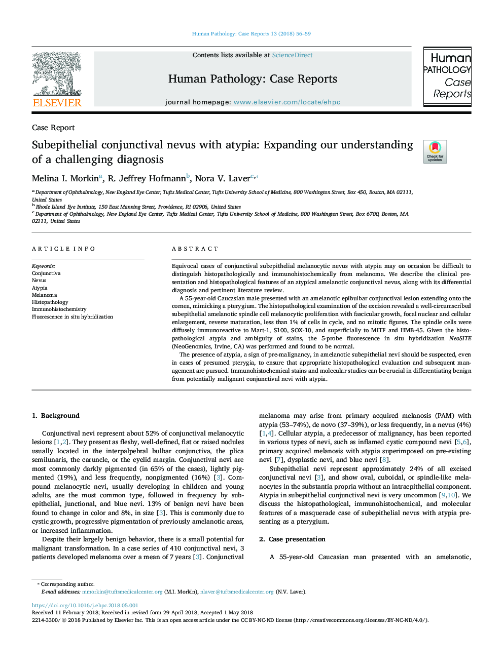 Subepithelial conjunctival nevus with atypia: Expanding our understanding of a challenging diagnosis