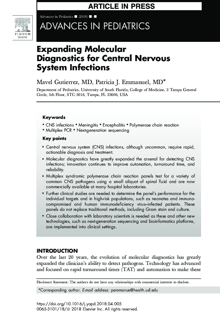 Expanding Molecular Diagnostics for Central Nervous System Infections