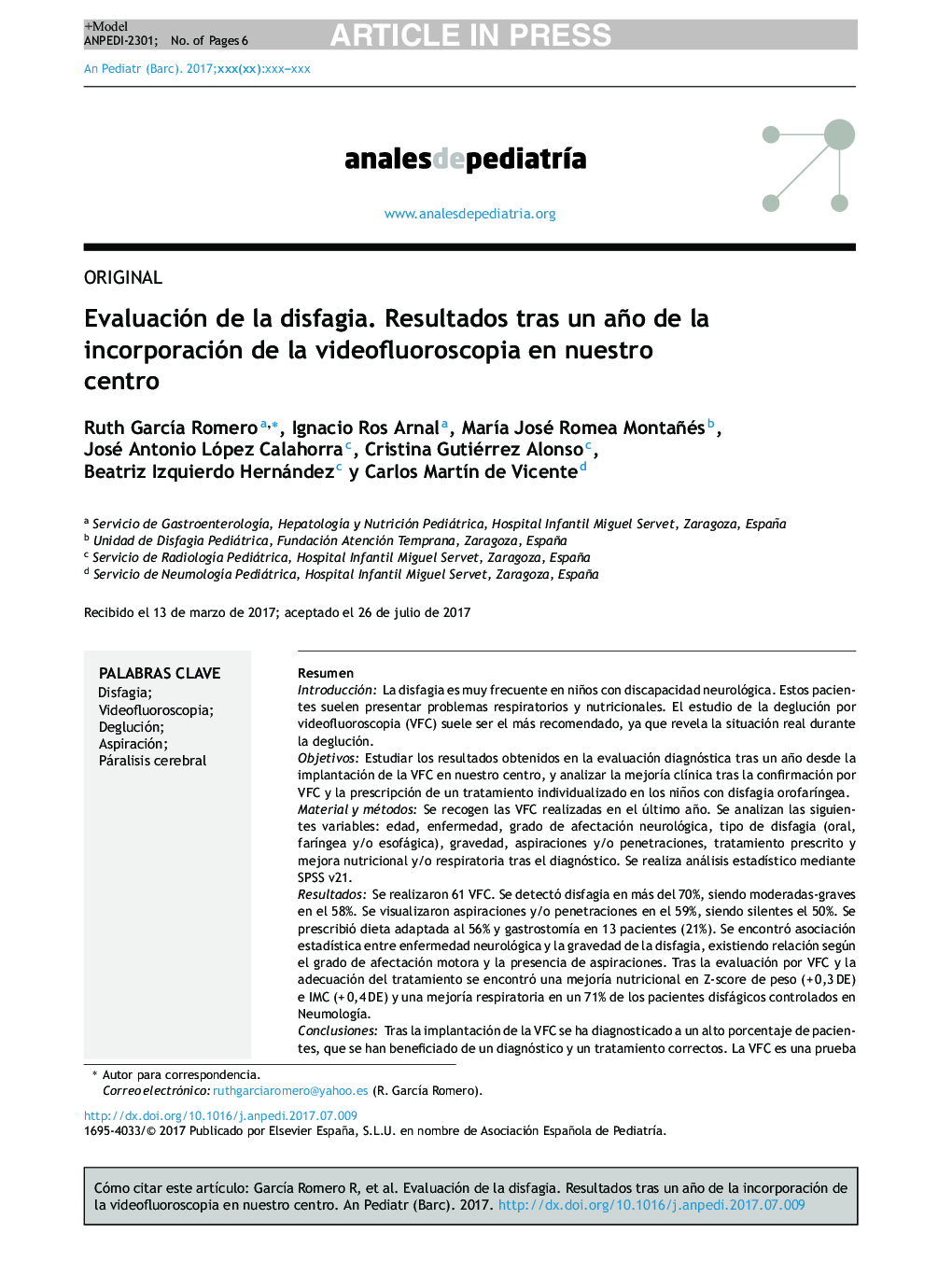 Evaluación de la disfagia. Resultados tras un año de la incorporación de la videofluoroscopia en nuestro centro