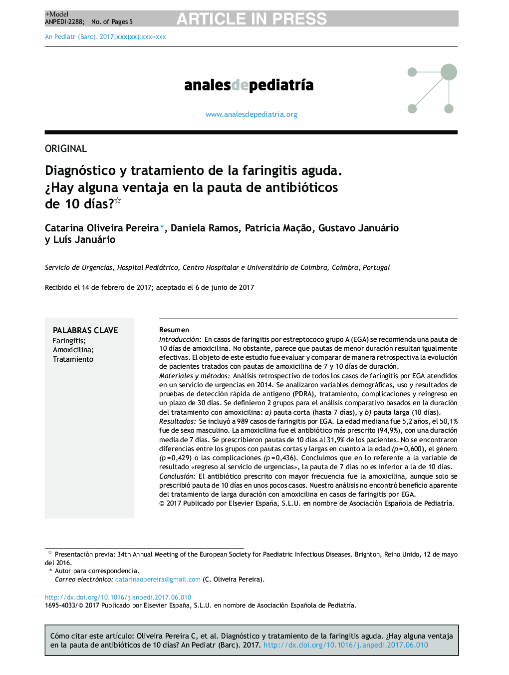 Diagnóstico y tratamiento de la faringitis aguda. Â¿Hay alguna ventaja en la pauta de antibióticos de 10 dÃ­as?