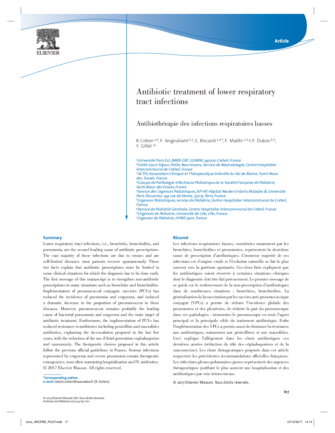 Antibiotic treatment of lower respiratory tract infections
