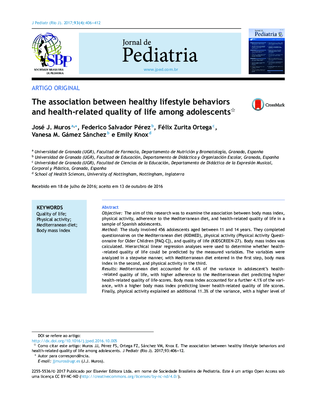 ارتباط بین رفتارهای سبک زندگی سالم و کیفیت زندگی مرتبط با سلامت نوجوانان 