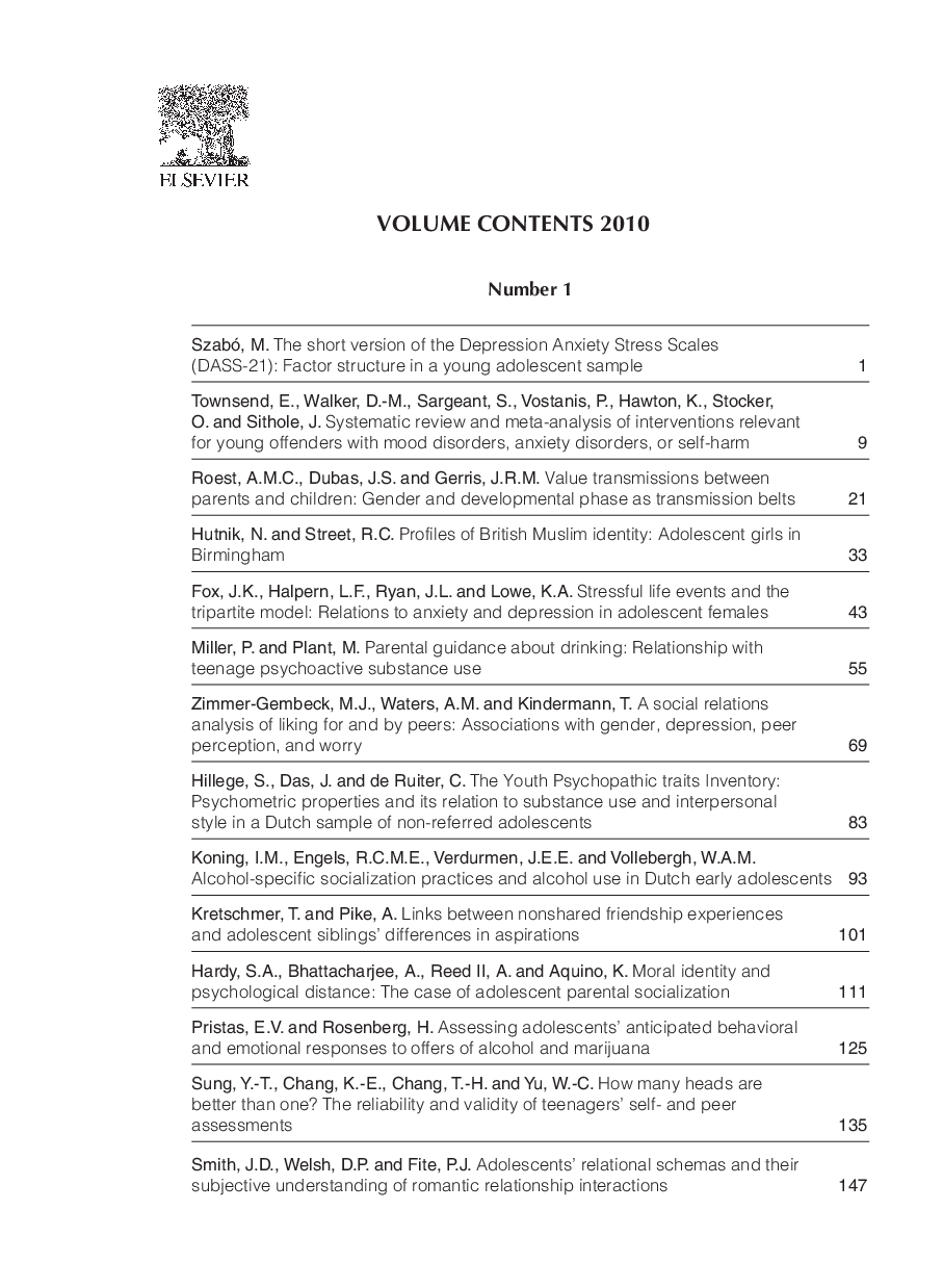 Volume Contents and Author Index