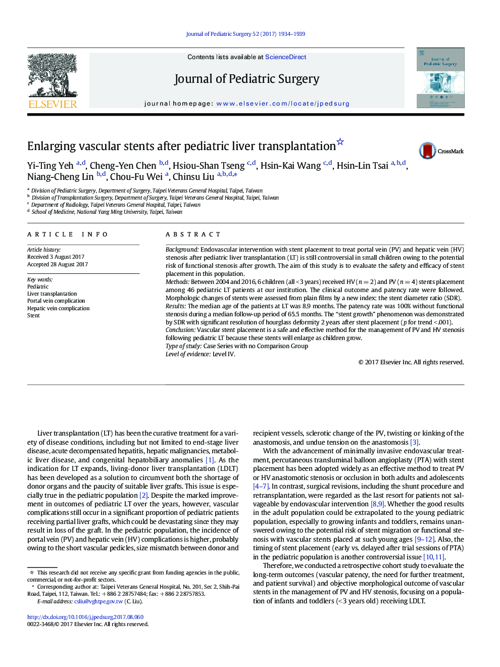 Enlarging vascular stents after pediatric liver transplantation