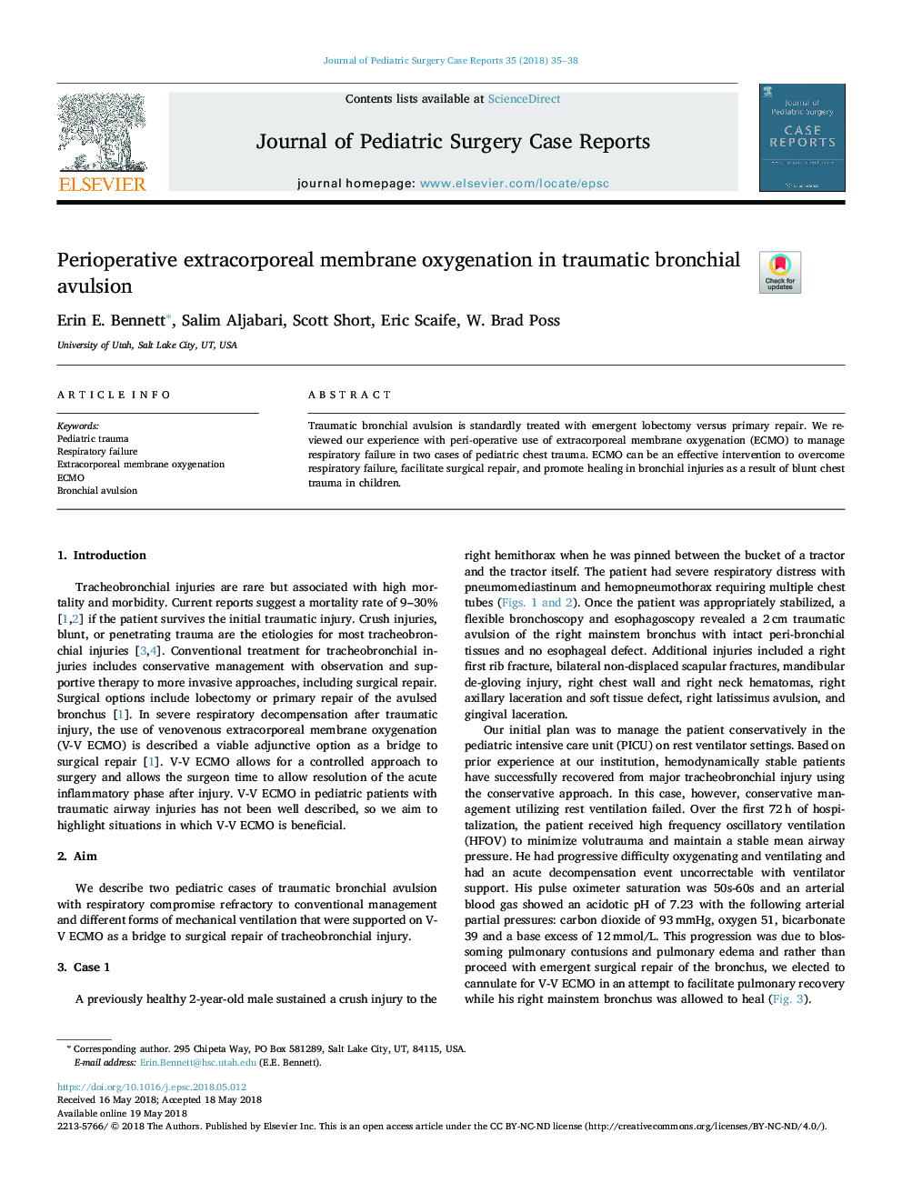 Perioperative extracorporeal membrane oxygenation in traumatic bronchial avulsion