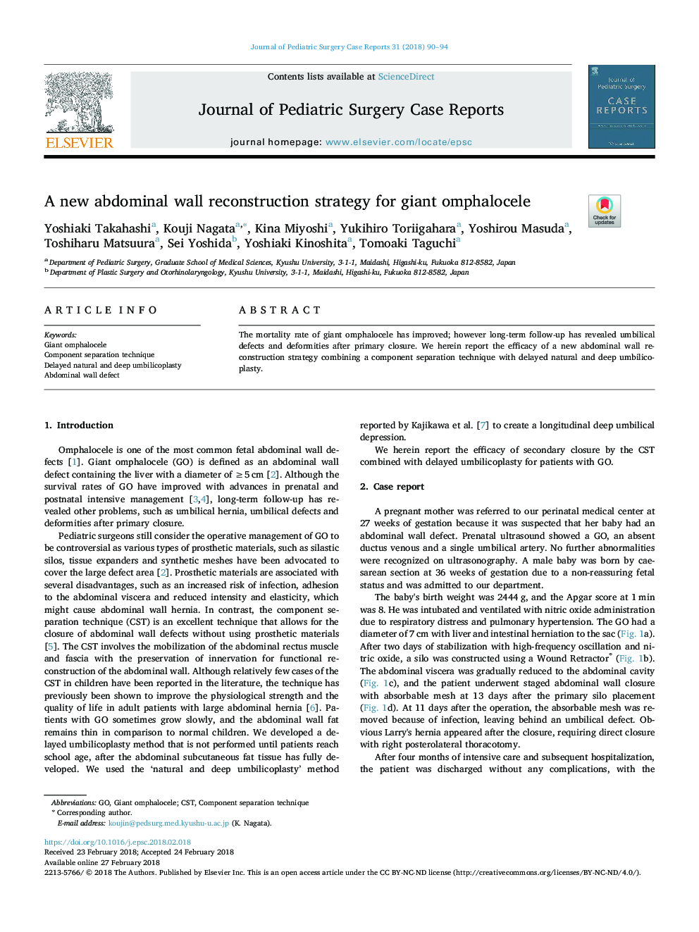 A new abdominal wall reconstruction strategy for giant omphalocele