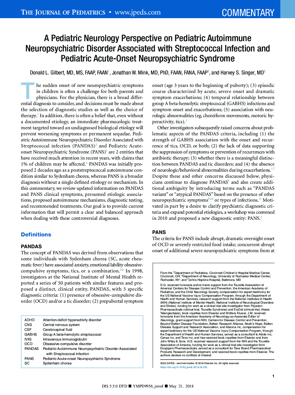 A Pediatric Neurology Perspective on Pediatric Autoimmune Neuropsychiatric Disorder Associated with Streptococcal Infection and Pediatric Acute-Onset Neuropsychiatric Syndrome