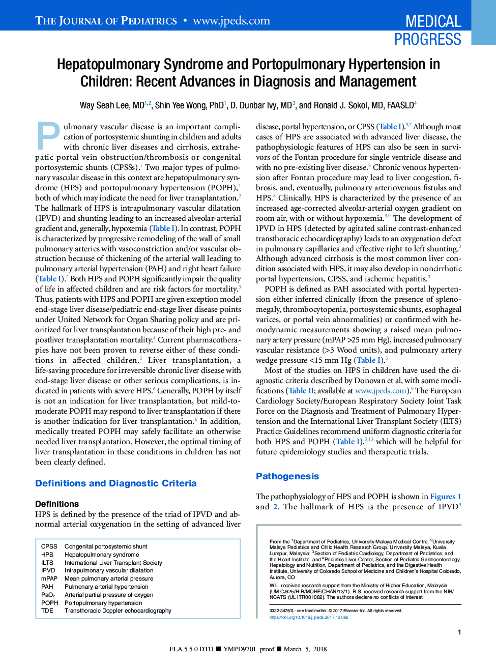 Hepatopulmonary Syndrome and Portopulmonary Hypertension in Children: Recent Advances in Diagnosis and Management