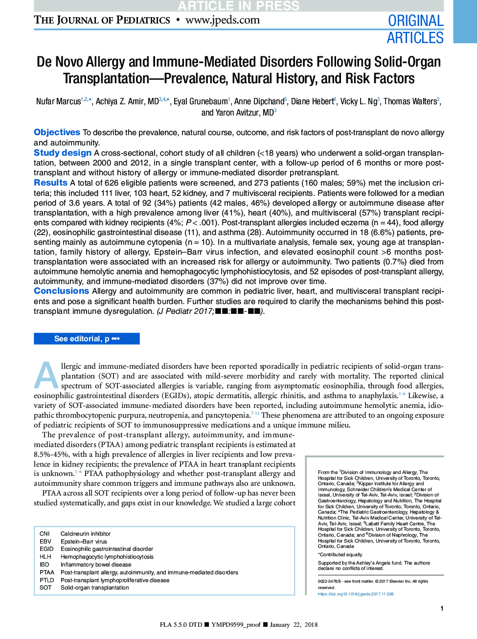 De Novo Allergy and Immune-Mediated Disorders Following Solid-Organ Transplantation-Prevalence, Natural History, and Risk Factors