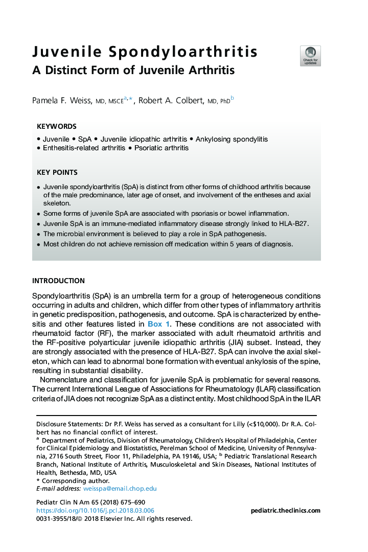 Juvenile Spondyloarthritis