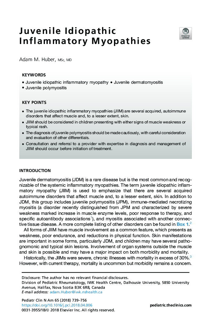 Juvenile Idiopathic Inflammatory Myopathies