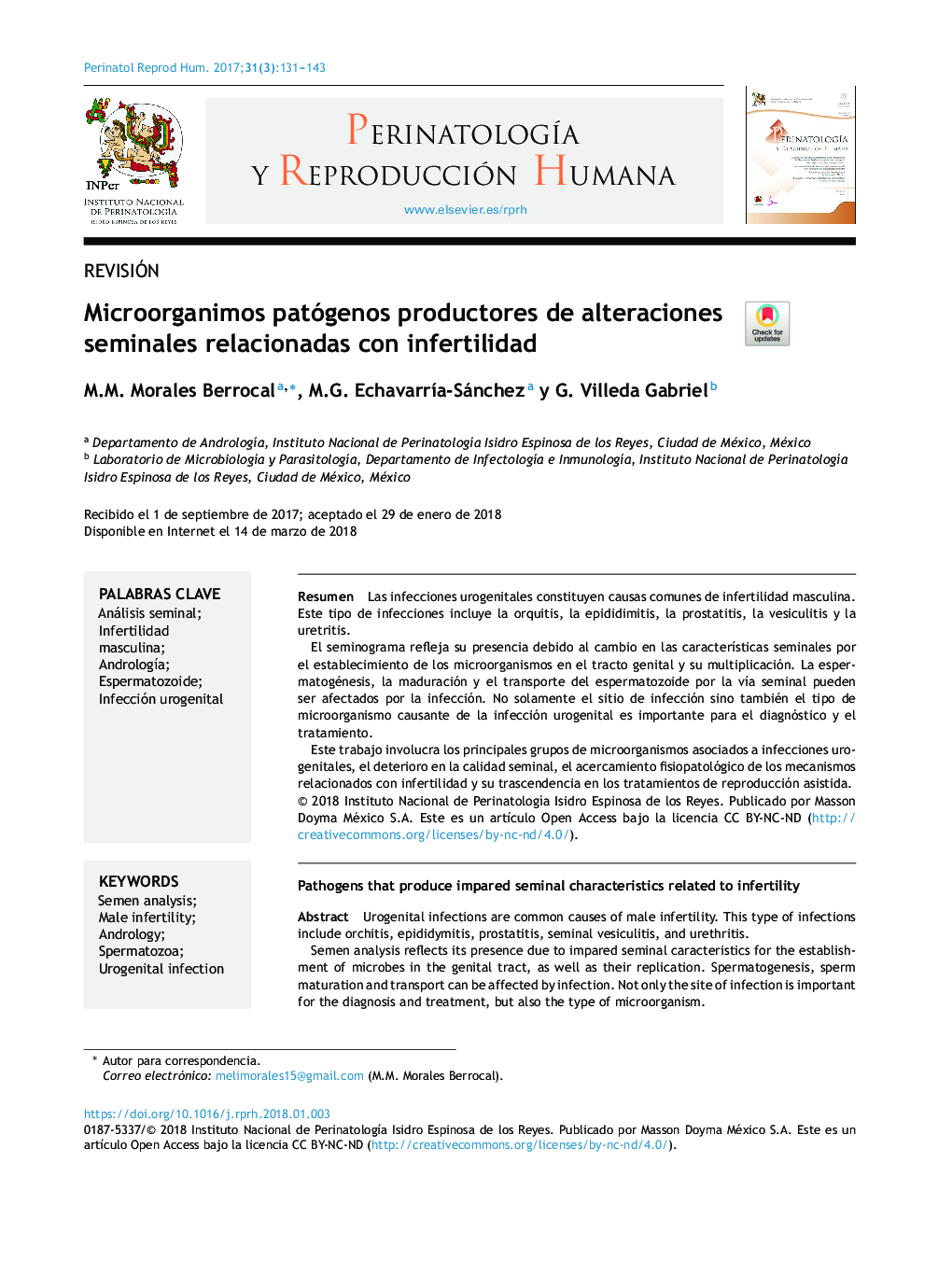 Microorganimos patógenos productores de alteraciones seminales relacionadas con infertilidad