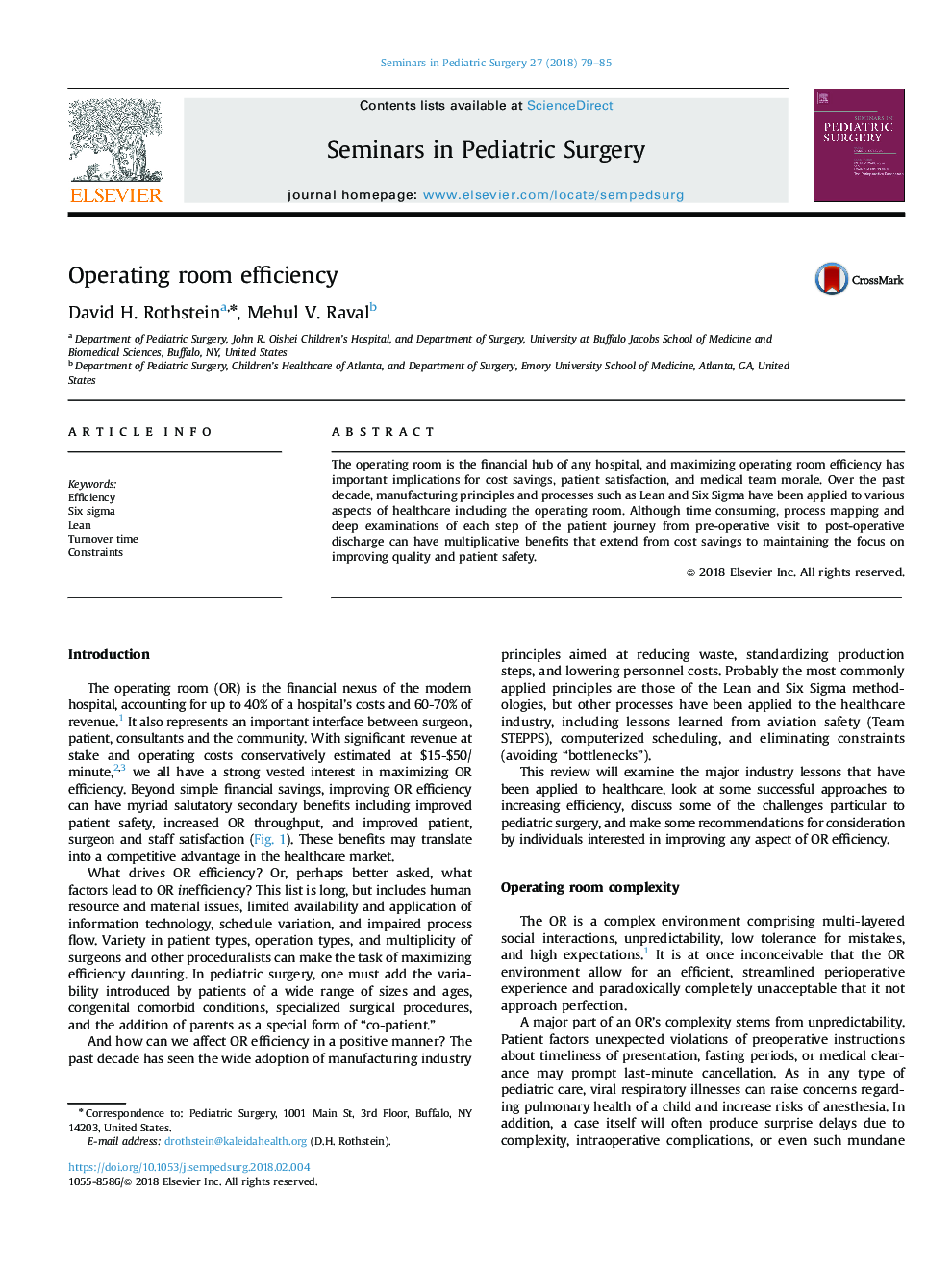 Operating room efficiency