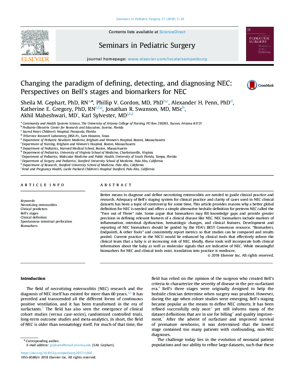 Changing the paradigm of defining, detecting, and diagnosing NEC: Perspectives on Bell's stages and biomarkers for NEC