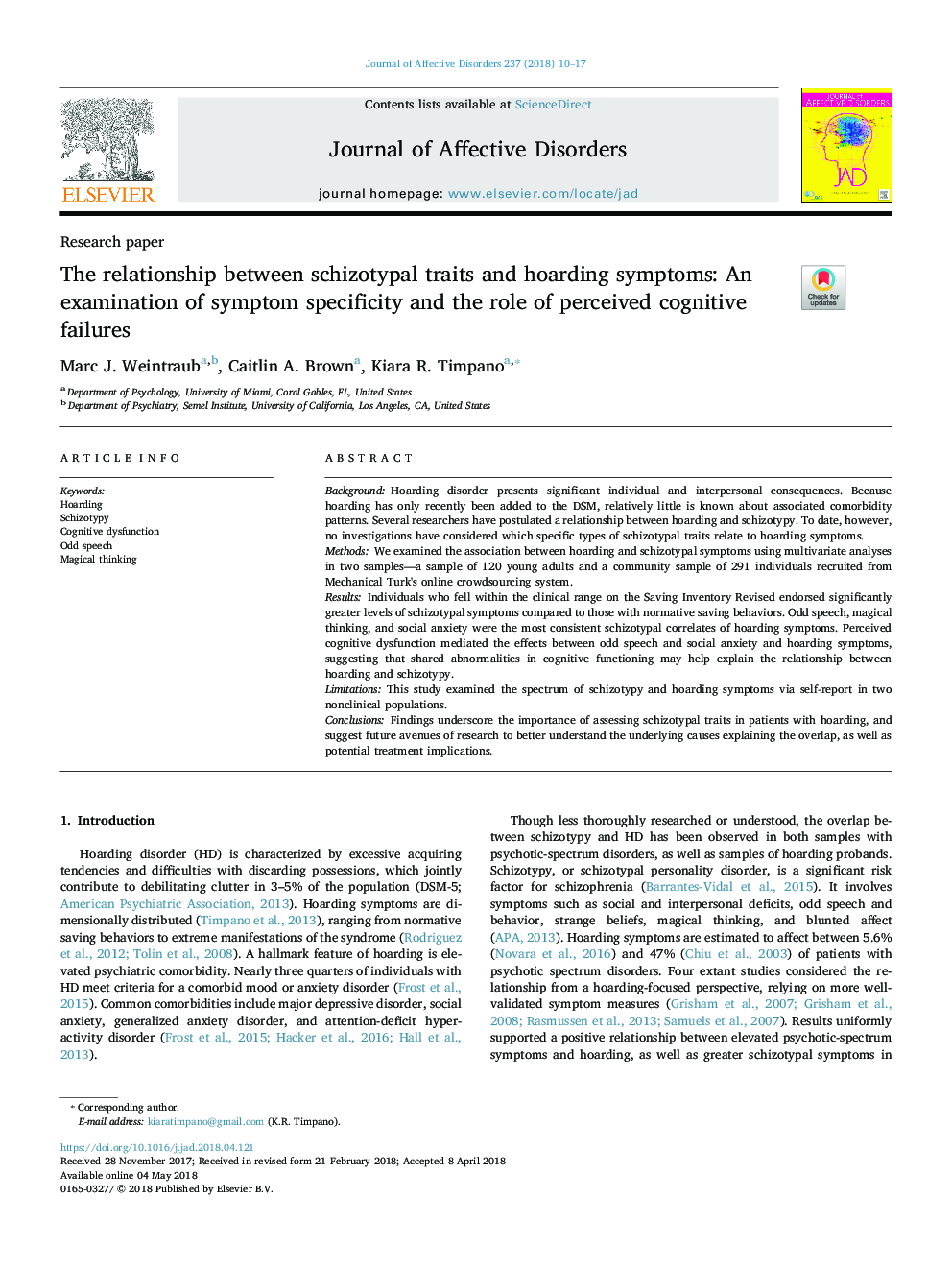 رابطه بین صفات اسکیزوتایپال و علائم نگهداری: بررسی خصوصیات علامت و نقش نقص شناختی ادراک شده 