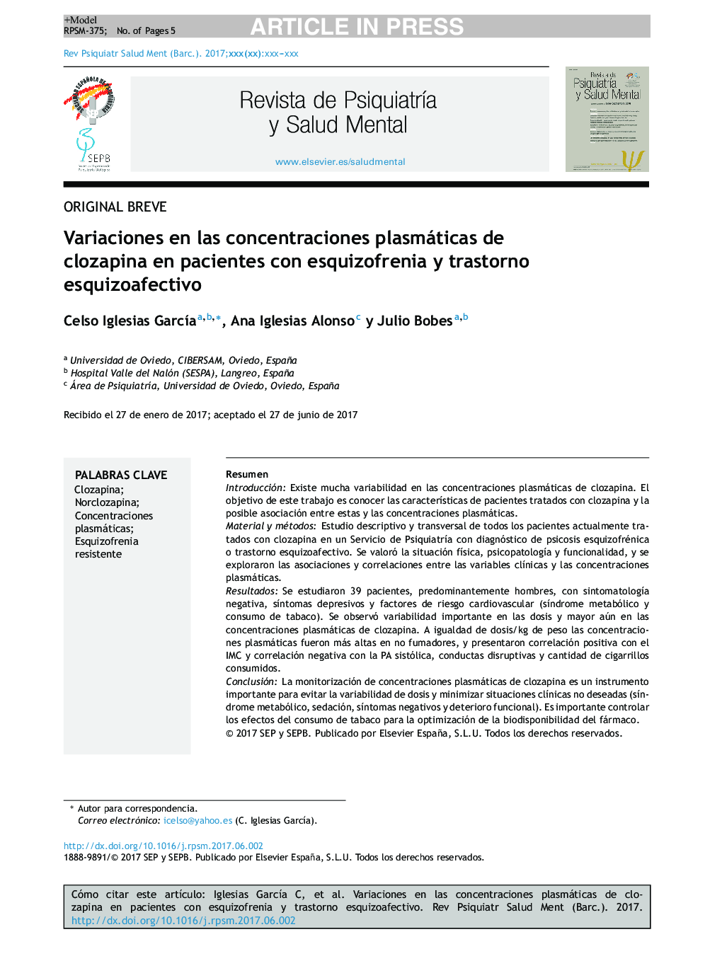 تغییرات در غلظت پلاسمایی کلوزاپین در بیماران مبتلا به اسکیزوفرنی و اختلال اسکیزوفرکتیک 