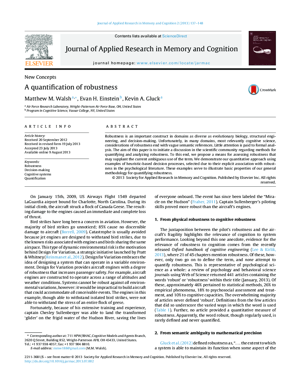 A quantification of robustness