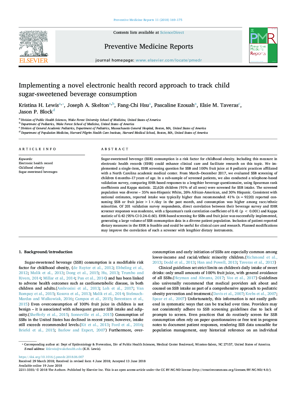 Implementing a novel electronic health record approach to track child sugar-sweetened beverage consumption