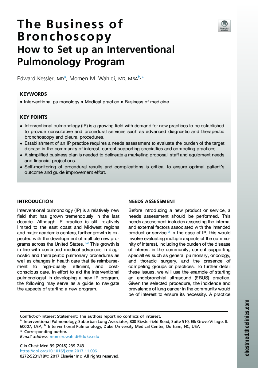 The Business of Bronchoscopy