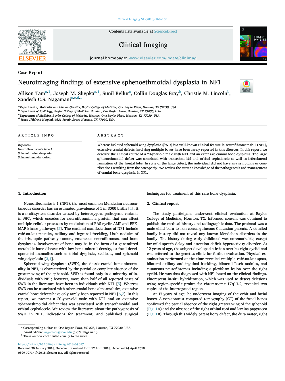 Neuroimaging findings of extensive sphenoethmoidal dysplasia in NF1