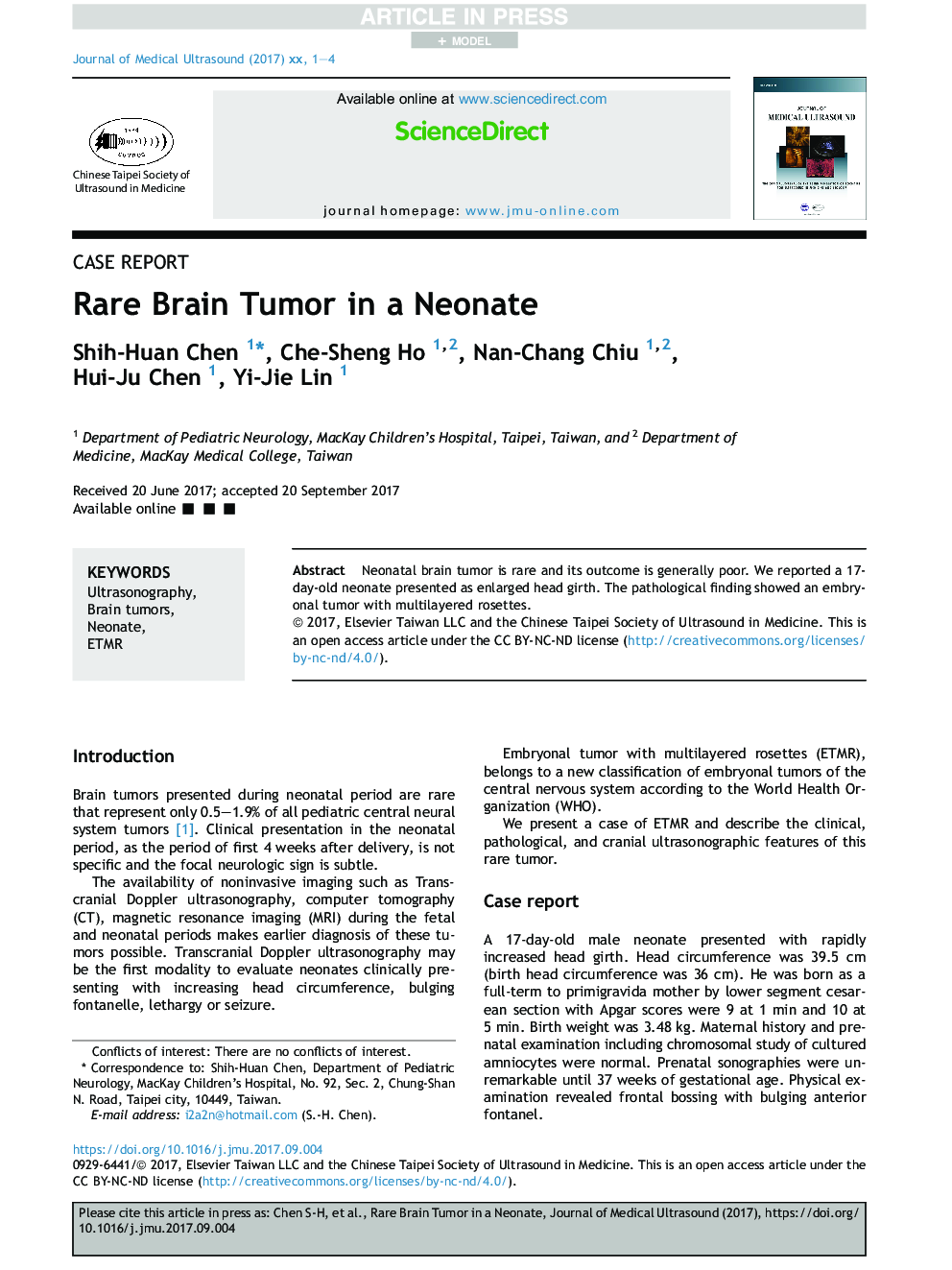 Rare Brain Tumor in a Neonate