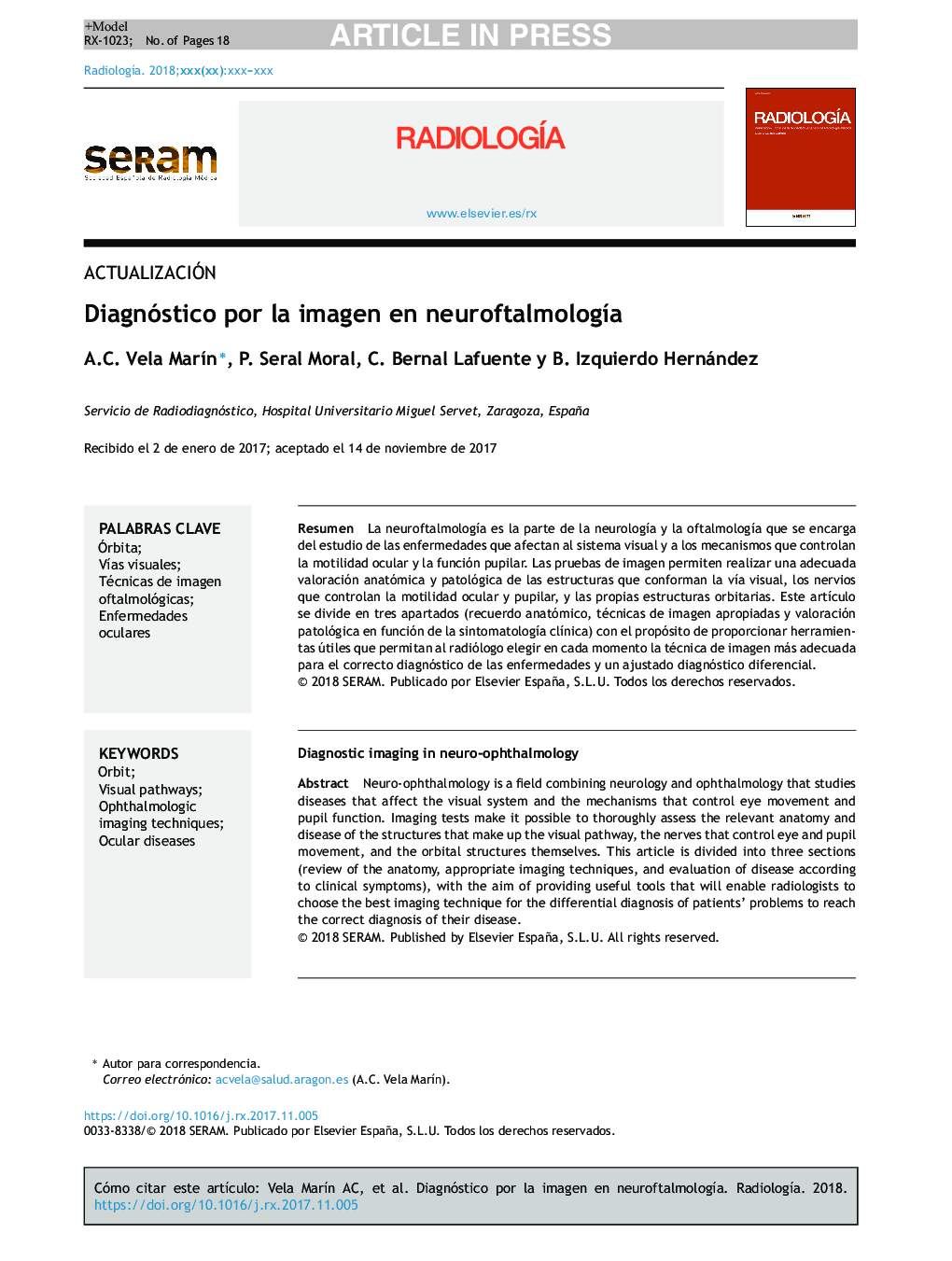 Diagnóstico por la imagen en neuroftalmologÃ­a