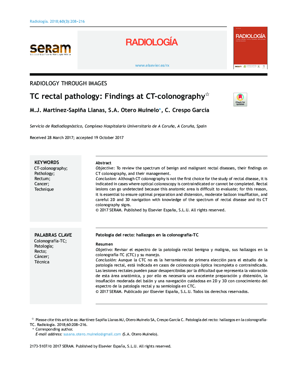 TC rectal pathology: Findings at CT-colonography