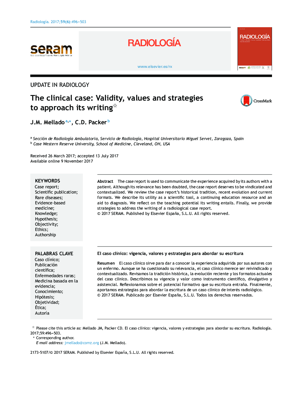 The clinical case: Validity, values and strategies to approach its writing