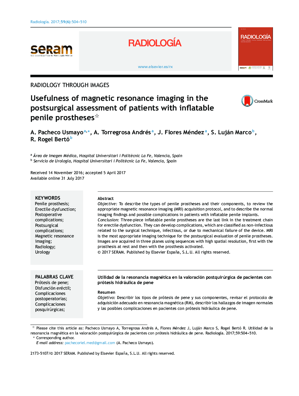 Usefulness of magnetic resonance imaging in the postsurgical assessment of patients with inflatable penile prostheses