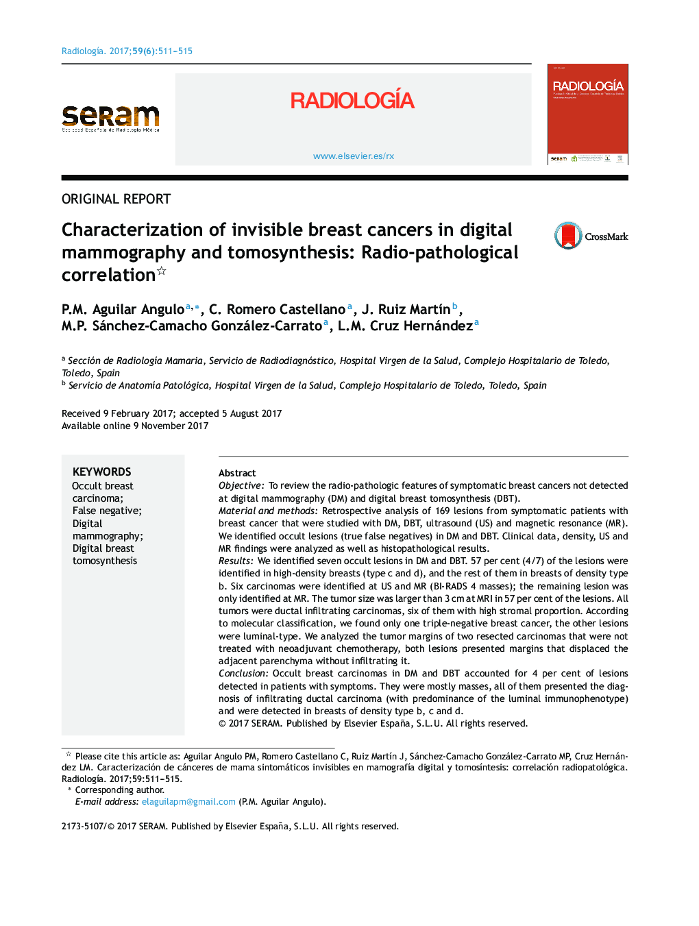 Characterization of invisible breast cancers in digital mammography and tomosynthesis: Radio-pathological correlation