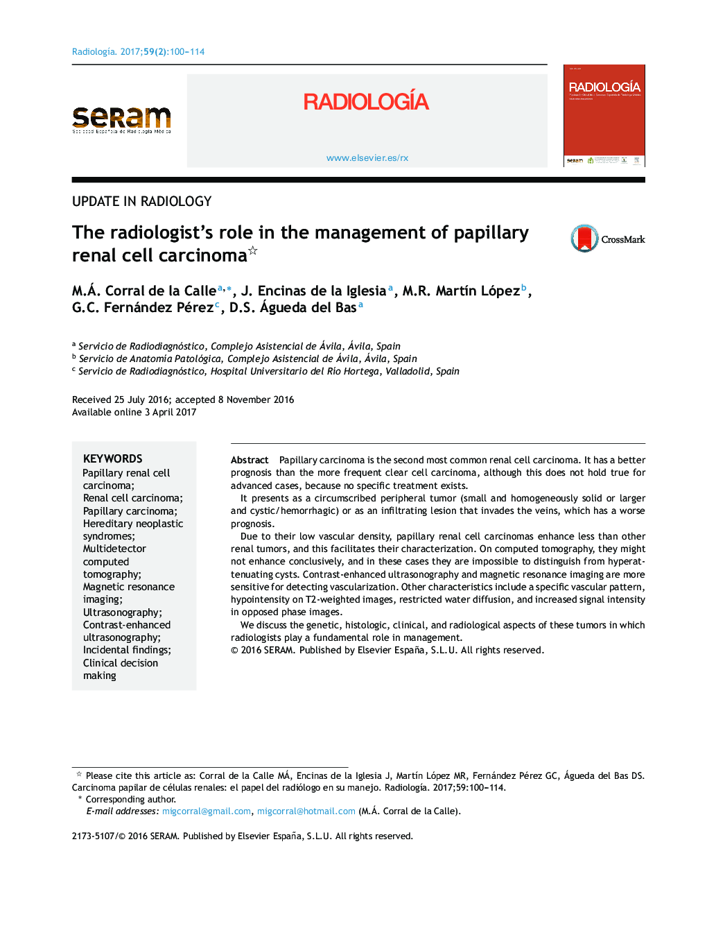 The radiologist's role in the management of papillary renal cell carcinoma