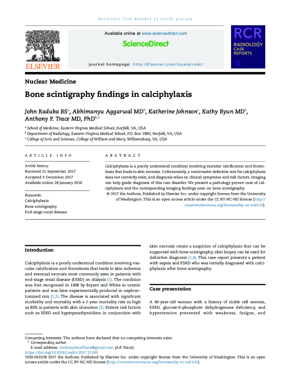 Bone scintigraphy findings in calciphylaxis