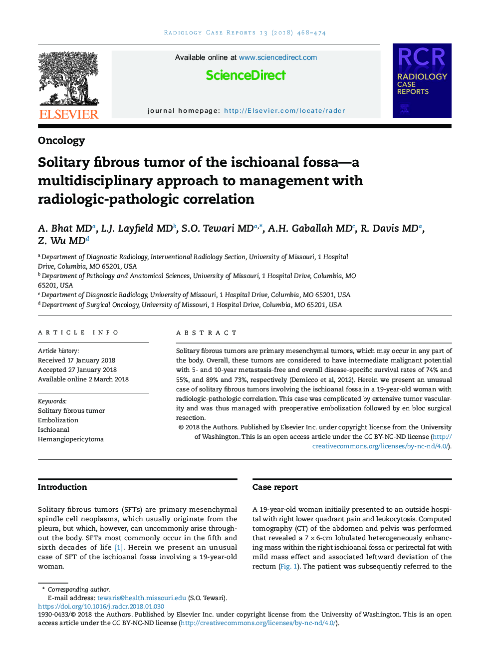 Solitary fibrous tumor of the ischioanal fossa-a multidisciplinary approach to management with radiologic-pathologic correlation