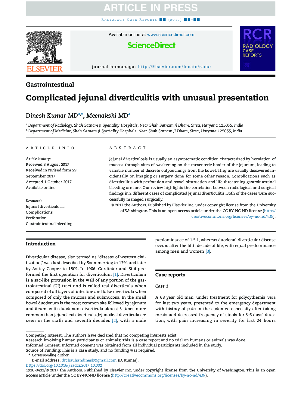 Complicated jejunal diverticulitis with unusual presentation