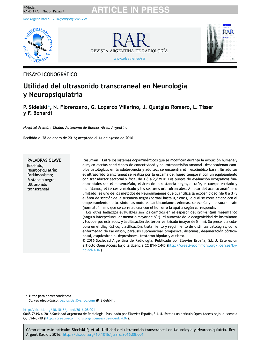 Utilidad del ultrasonido transcraneal en NeurologÃ­a y NeuropsiquiatrÃ­a